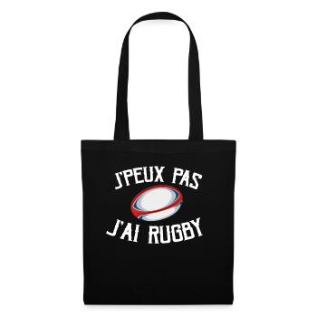 Je Peux Pas J'ai Rugby - Sac en tissu - noir - Devant