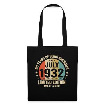 90 Ans D'être Génial(e) Depuis Juillet 1932 - Sac en tissu - noir - Devant