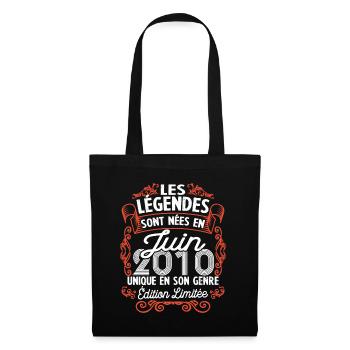 Vintage Flourish Cadeau Anniversaire Juin 2010 - Sac en tissu - noir - Devant