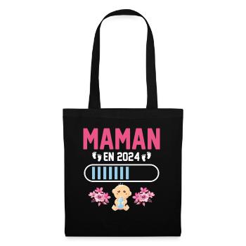 Maman En 2024 - Sac en tissu - noir - Devant