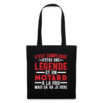 Je Suis Une Légende Et Un Motard - Sac en tissu - noir - Devant