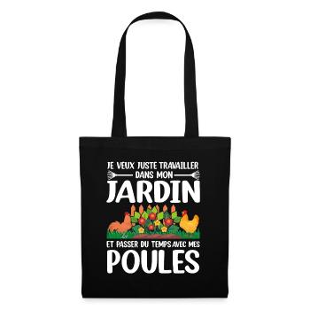 Je Veux Juste Travailler Dans Mon Jardin - Sac en tissu - noir - Devant