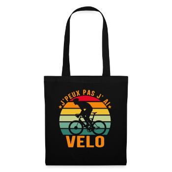 Je Peux Pas J Ai Vélo - Sac en tissu - noir - Devant