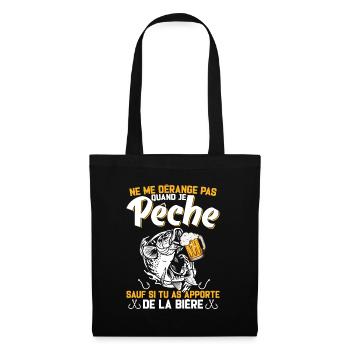 Ne Me Dérange Pas Quand Je Pêche Cadeau Pêcheur - Sac en tissu - noir - Devant