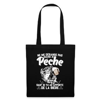 Ne Me Dérange Pas Quand Je Pêche Cadeau Pêcheur - Sac en tissu - noir - Devant