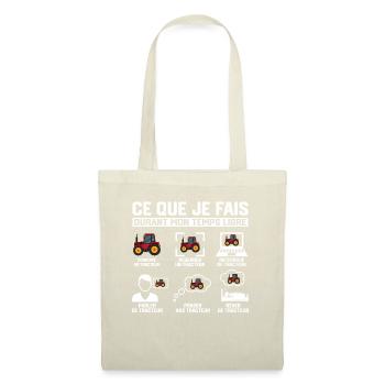 Ce Que Je Fais Pendant Mon Temps Libre Tracteur - Sac en tissu - nature - Devant