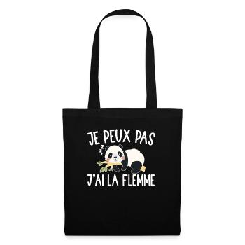 Je Peux Pas J'ai La Flemme - Sac en tissu - noir - Devant