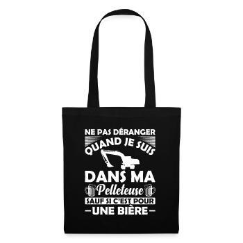 Pelleteuse Et Bière - Sac en tissu - noir - Devant