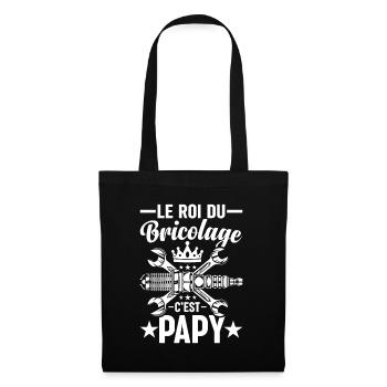 Le Roi Du Bricolage C'est Papy - Sac en tissu - noir - Devant