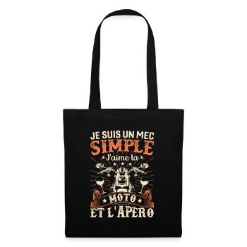 J'aime La Moto Et L'apéro - Sac en tissu - noir - Devant