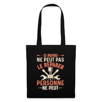 Si Papou Ne Peut Pas Le Réparer - Sac en tissu - noir - Devant