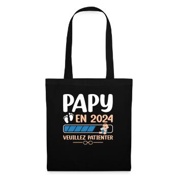 Papy En 2024 Veuillez Patienter - Sac en tissu - noir - Devant