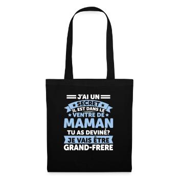 J'ai Un Secret Je Vais Devenir Grand Frère - Sac en tissu - noir - Devant