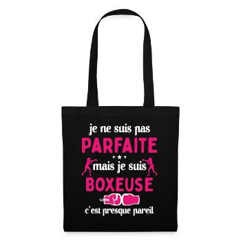 Pas parfaite mais Boxeuse Cadeau Sportif - Sac en tissu - noir - Devant
