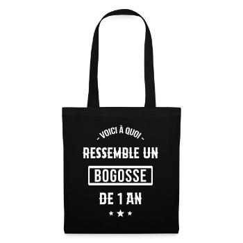 voilà à quoi ressemble un bogosse de 1 an cadeau - Sac en tissu - noir - Devant