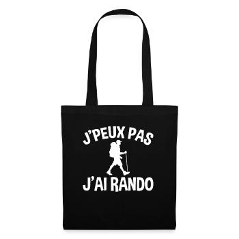 Je Peux Pas J'ai Rando - Sac en tissu - noir - Devant