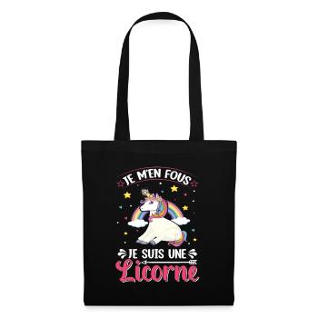 Je M'en Fous Je Suis Une Licorne - Sac en tissu - noir - Devant