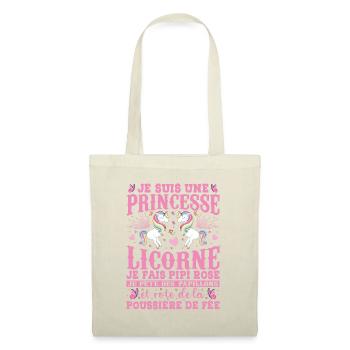 Je Suis Une Princesse Licorne - Sac en tissu - nature - Devant