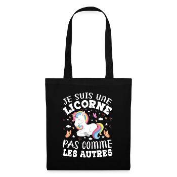Je Suis Une Licorne Pas Comme Les Autres - Sac en tissu - noir - Devant
