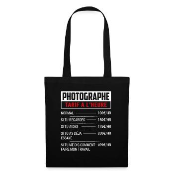 Tarif Horaire D'un Photographe - Sac en tissu - noir - Devant