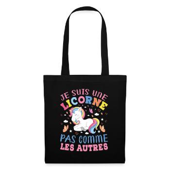 Je Suis Une Licorne Pas Comme Les Autres - Sac en tissu - noir - Devant
