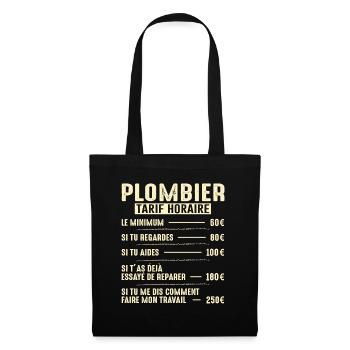 Le Tarif Horaire D'un Plombier - Sac en tissu - noir - Devant