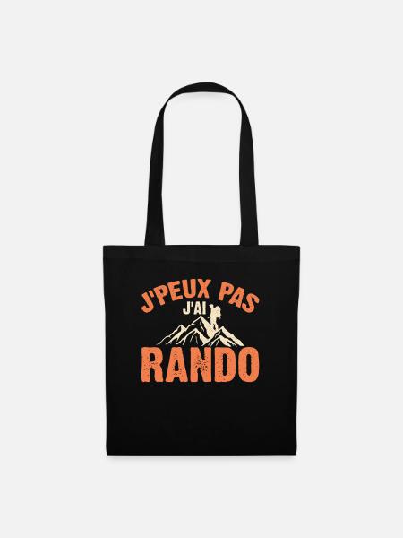Je Peux Pas J'ai Rando - Sac en tissu - noir