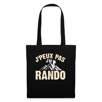 Je Peux Pas J'ai Rando - Sac en tissu - noir - Devant