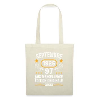 Septembre 1925 97 Ans Anniversaire Idée Cadeau - Sac en tissu - nature - Devant