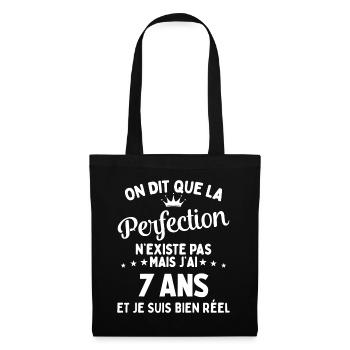 J'ai 7 Ans et je suis bien réel - perfection - Sac en tissu - noir - Devant