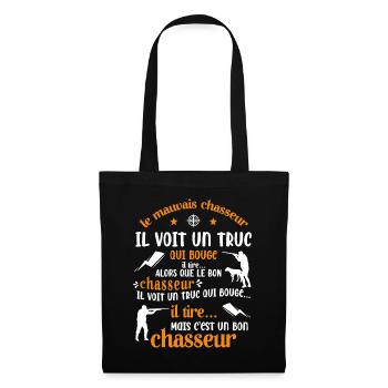 Bon Chasseur Humour Cadeau - Sac en tissu - noir - Devant