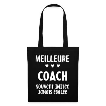 Femme Meilleure Coach Humour entraineuse Cadeau - Sac en tissu - noir - Devant