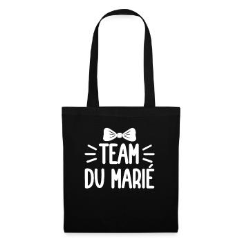 Team Marié Mariage Amour Coeur Love Cadeau Evg - Sac en tissu - noir - Devant