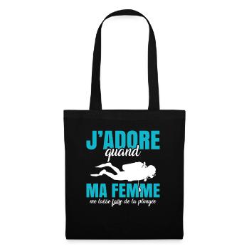 Sport Plongée Idée Cadeau Mer Vacances Hobby Apnée - Sac en tissu - noir - Devant