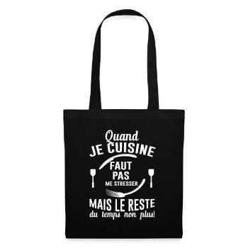 Cuisine Cuisinier Restaurant Cadeau Cuisinière Bbq - Sac en tissu - noir - Devant