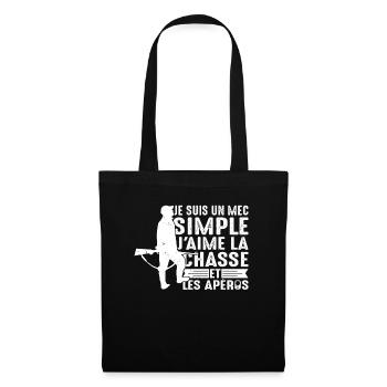 Chasse Et Apéro Chasser Cadeau Sanglier Mec Forêt - Sac en tissu - noir - Devant
