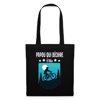 Papou Qui Déchire À Vélo - Sac en tissu - noir - Devant