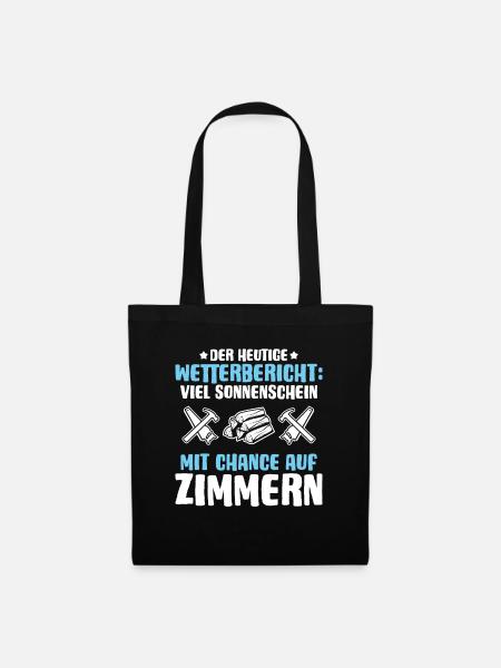 Zimmerer Zimmermann Zimmerei Carpenter Carpentry - Stoffbeutel - Schwarz