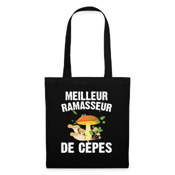 Meilleur Ramasseur De Cèpes Champignon Cadeau Cèpe - Sac en tissu - noir - Devant