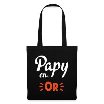 Papy en or humour papy cadeau - Sac en tissu - noir - Devant