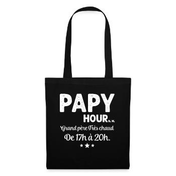 Papy Cadeau drôle de grand-père - Sac en tissu - noir - Devant