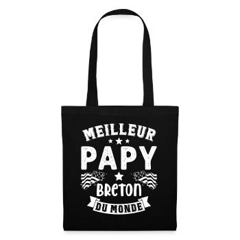 Meilleur Papy Breton du Monde - Sac en tissu - noir - Devant