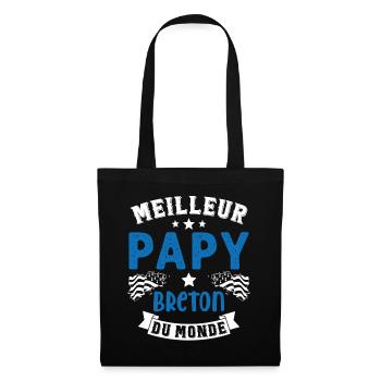 Meilleur Papy Breton du Monde - Sac en tissu - noir - Devant