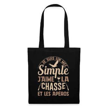 Chasse Et Apéros Chasser Cadeau Anniversaire Mec - Sac en tissu - noir - Devant