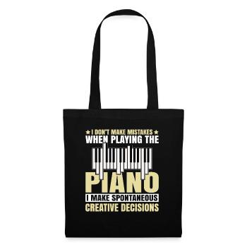Musique Piano Instrument De Musique Idée Cadeau Dj - Sac en tissu - noir - Devant