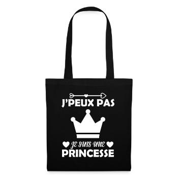 Je Peux Pas Je Suis Une Princesse Cadeau Amour - Sac en tissu - noir - Devant