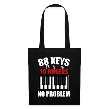 88 Touches Musique Piano Clavier Idée Cadeau Hobby - Sac en tissu - noir - Devant