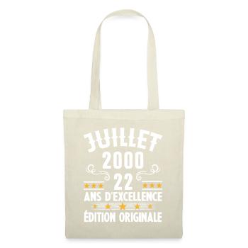 22 Ans Anniversaire Vintage Né(e) en Juillet 2000 - Sac en tissu - nature - Devant