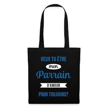 Veux Tu Être Mon Parrain d'amour pour toujours - Sac en tissu - noir - Devant