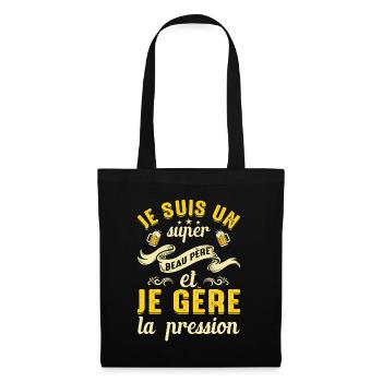 Super Beau-père Papa Idée Cadeau Fête Des Pères - Sac en tissu - noir - Devant